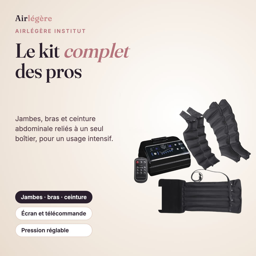 Airlégère Institut · Kit de pressothérapie jambes, bras et ceinture