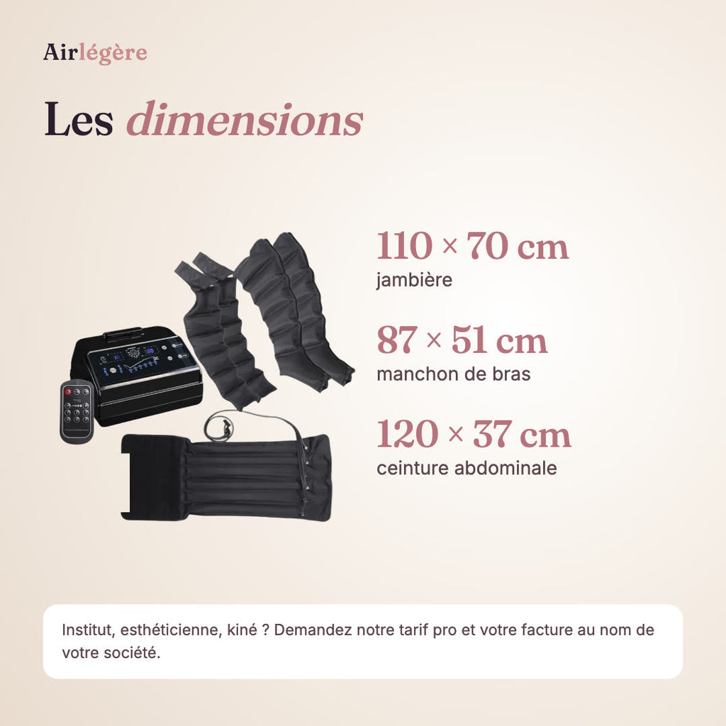 Airlégère Institut · Kit de pressothérapie jambes, bras et ceinture
