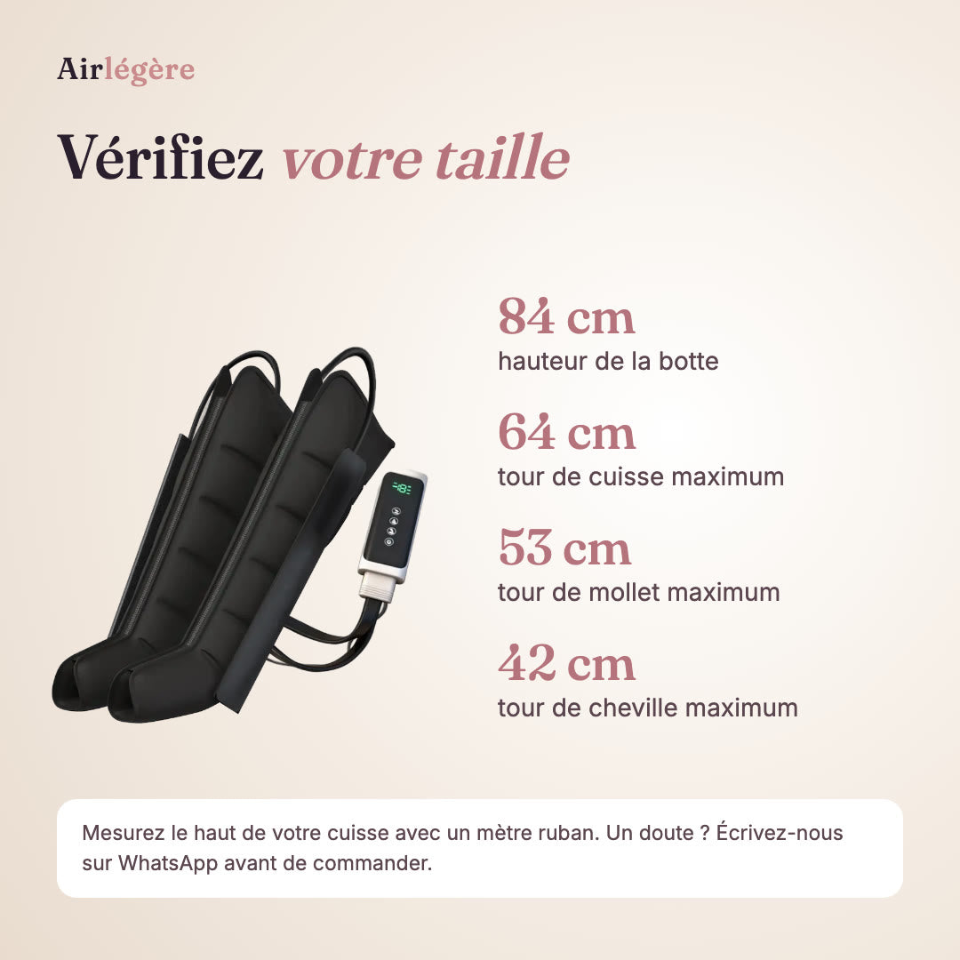 Airlégère Intégrale · Bottes de pressothérapie jusqu'aux cuisses