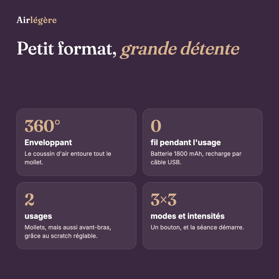 Airlégère Mollets · Masseurs de mollets sans fil (la paire)